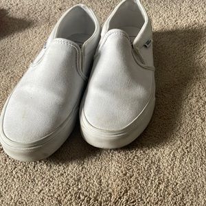 Womens size 6.5 slip on white vans